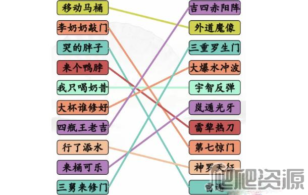 汉字找茬王完成动漫空耳连线通关攻略_汉字找茬王完成动漫空耳连线怎么过