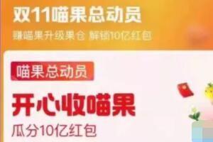 淘宝2022双11喵果总动员组队玩法介绍