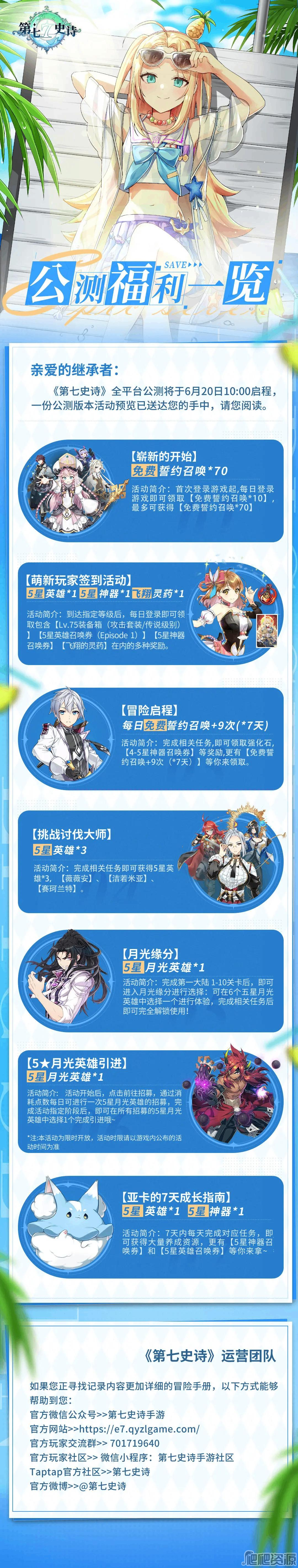 第七史诗公测福利一览_第七史诗版本活动一览