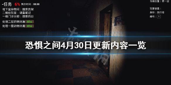 《恐惧之间》4月30日更新了什么 4月30日更新内容一览